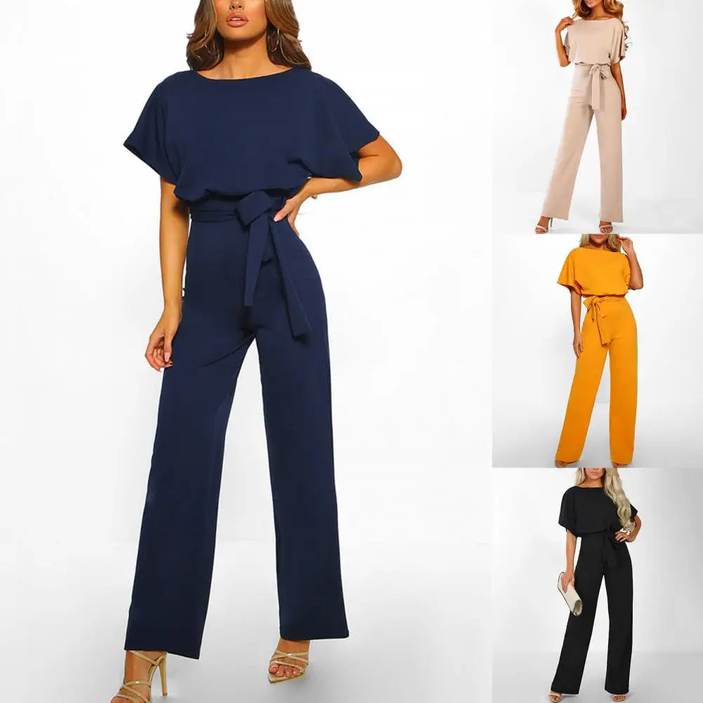 Business Ladies Jumpsuit  Tight Waist Elegant Women Romper  Ladies Tight Waist Slim Jumpsuit