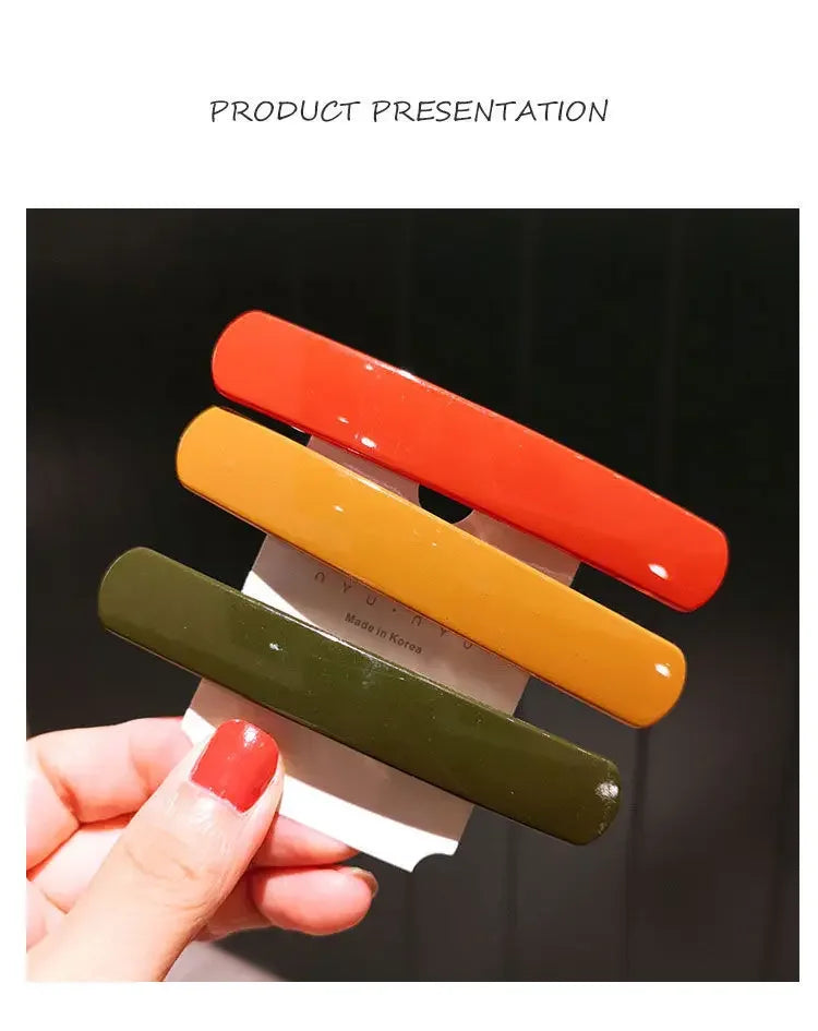 Korean  Morandi Color Spring Hair Clip Women Girls Simple Hairpin Fashion Colorful Matte Barrette Hair Styling Accessories