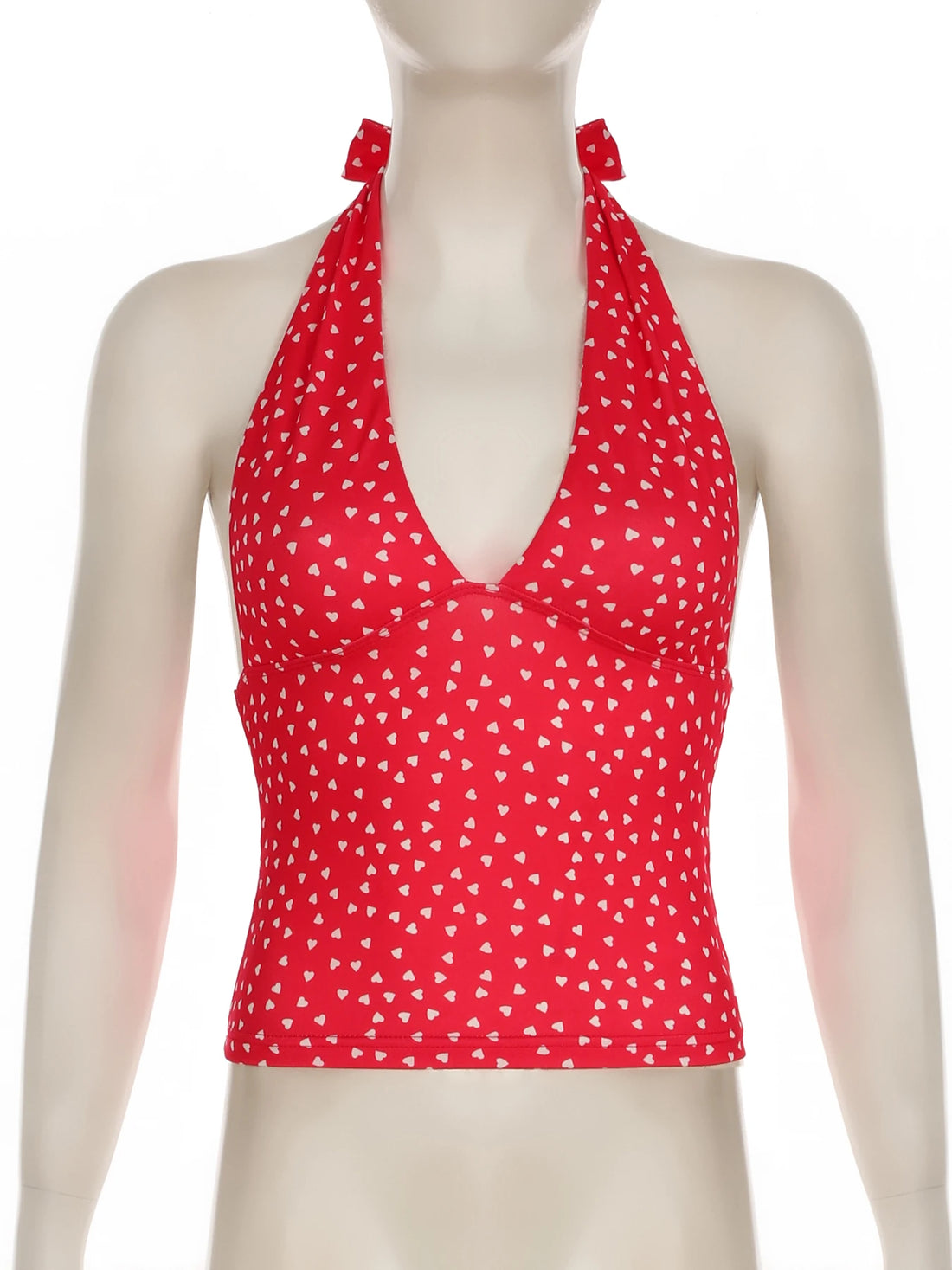 Women Sexy Halter Deep V Neck Top Slim Fit Backless Crop Tank Top Y2k Polka Dot Open Back Sleeveless Cami Tops