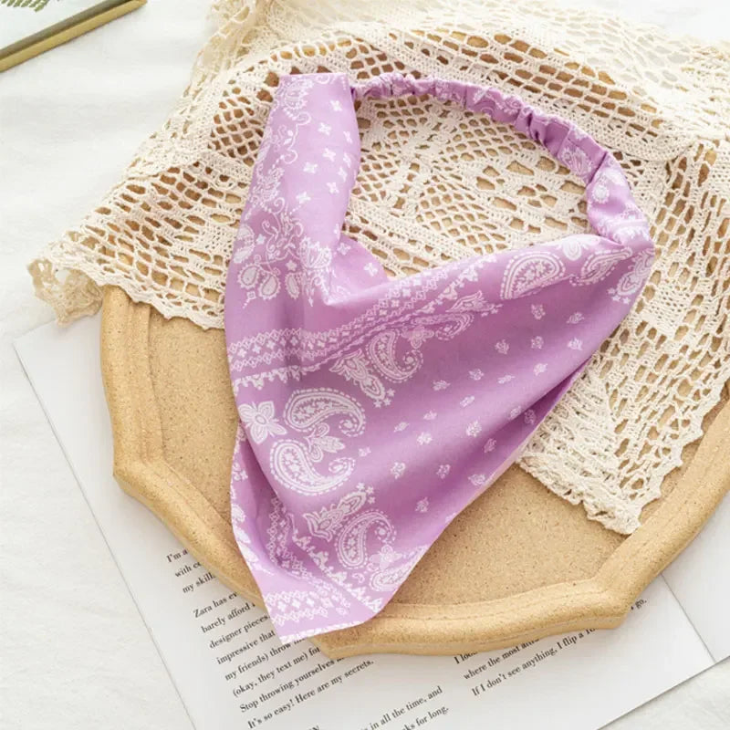 Floral Print Hair Scarf Bohemia Bandana Elastic Hair Band Triangle Scarf Kerchief Women Girl Hair Accessories Headscarf