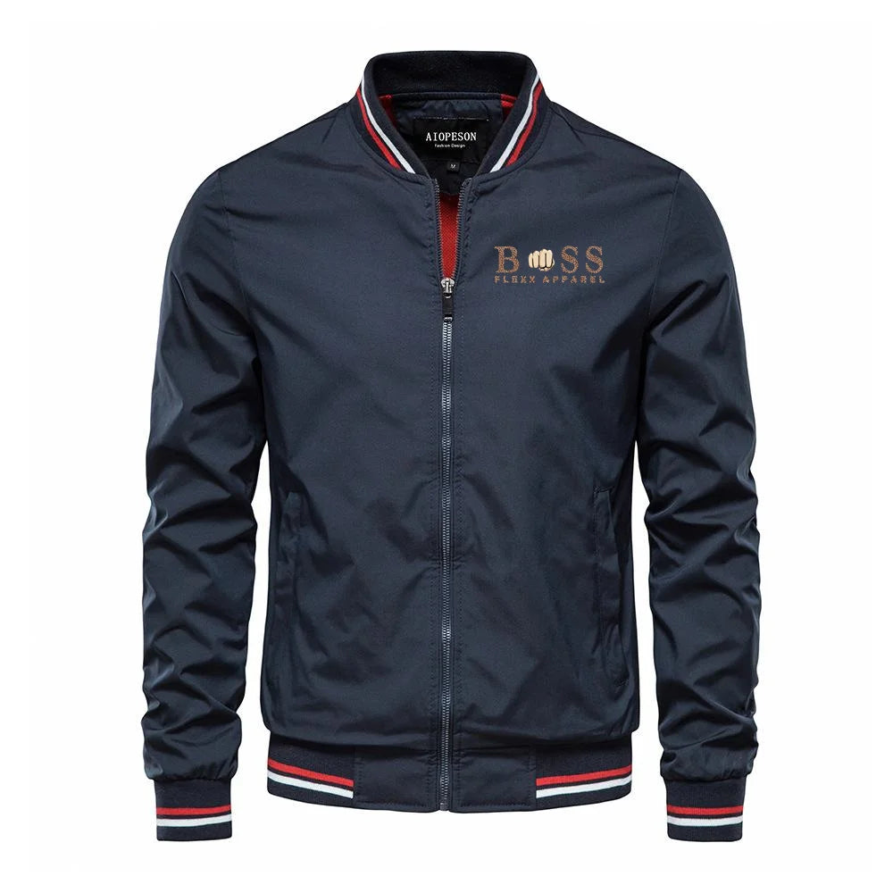 Spring and Autumn new men's luxury brand trench coat, sporty men's fashionable printed motorcycle casual high-quality jacket