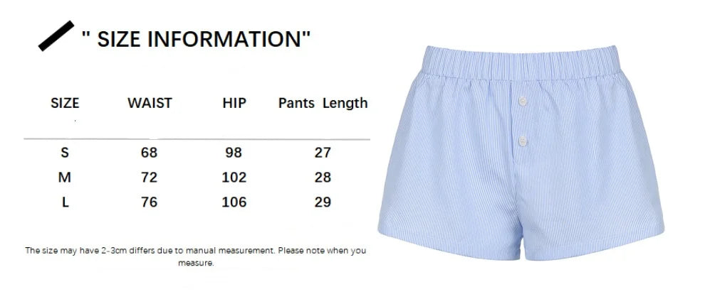 Summer Striped Print New Shorts Fashion Women Button Drawstring High Waist Pocket Short Oversized Sweatpant Beach Female Clothes