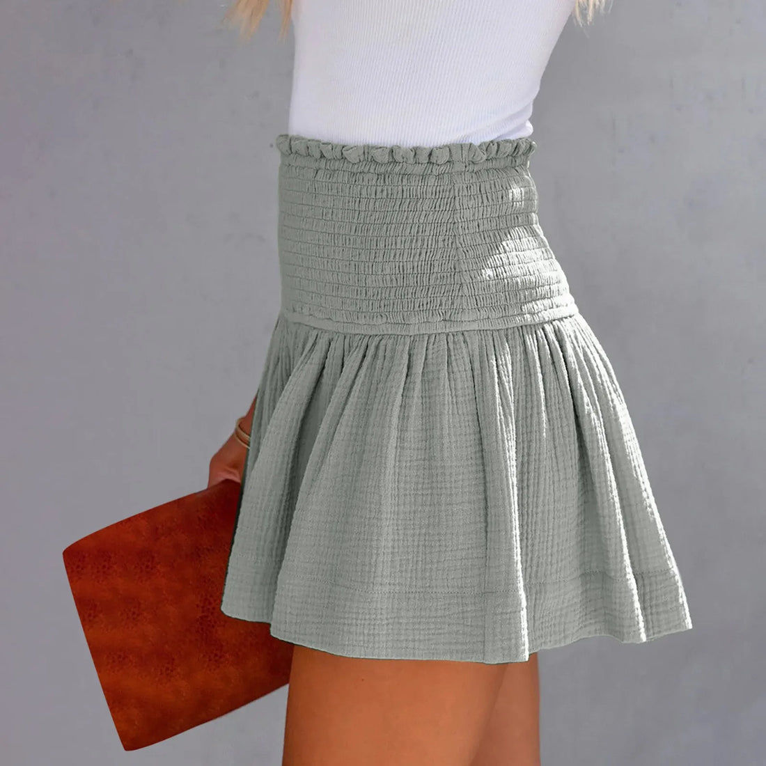 Women Shorts Ladies Casual Solid Color Breathable Fashion Wide Leg Shorts For Women Summer Female Pleated Shorts