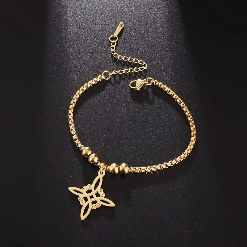 Delicate Shiny Zircon Star Bracelet for Women Simple Gothic Dark Angel Wings Trend Jewelry Girls Gift