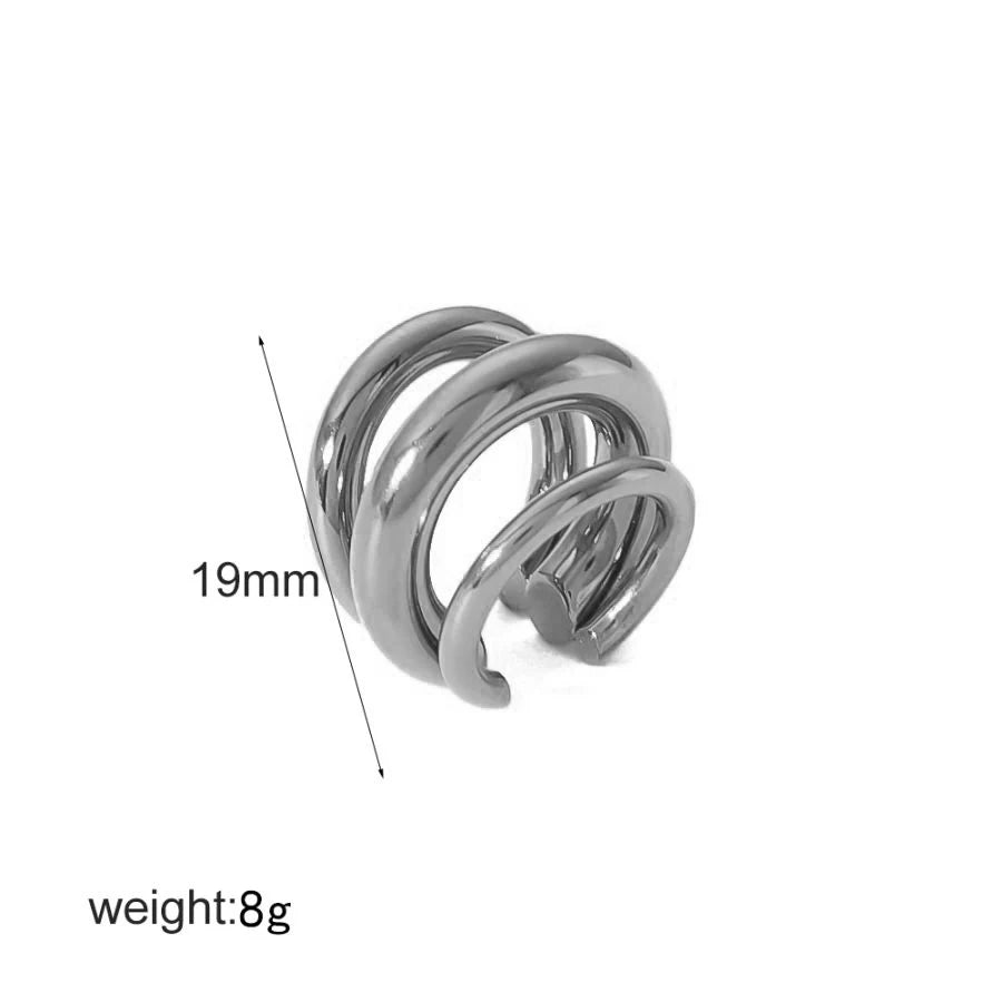Hot Selling 18K Gold Color Stainless Steel Multilayer Ear Clip Waterproof Metal Unique Fashion Trendy Women Gift