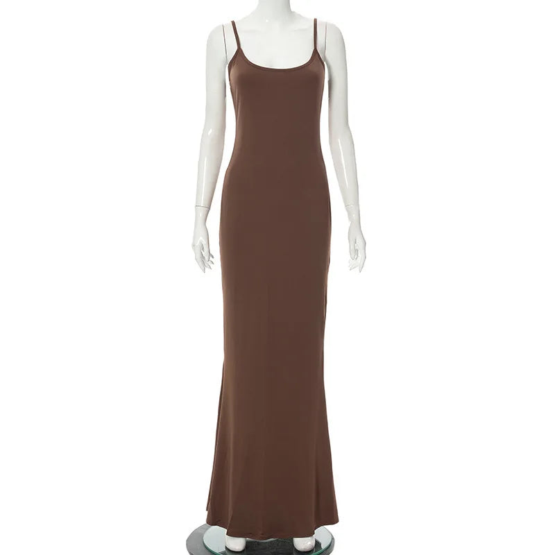 Y2k Women Sexy Tight Long Skirt New Tight Long Skirt Casual Skirt Sleeveless Backless Sexy Hot Girl Suspender Hip Fishtail Skirt