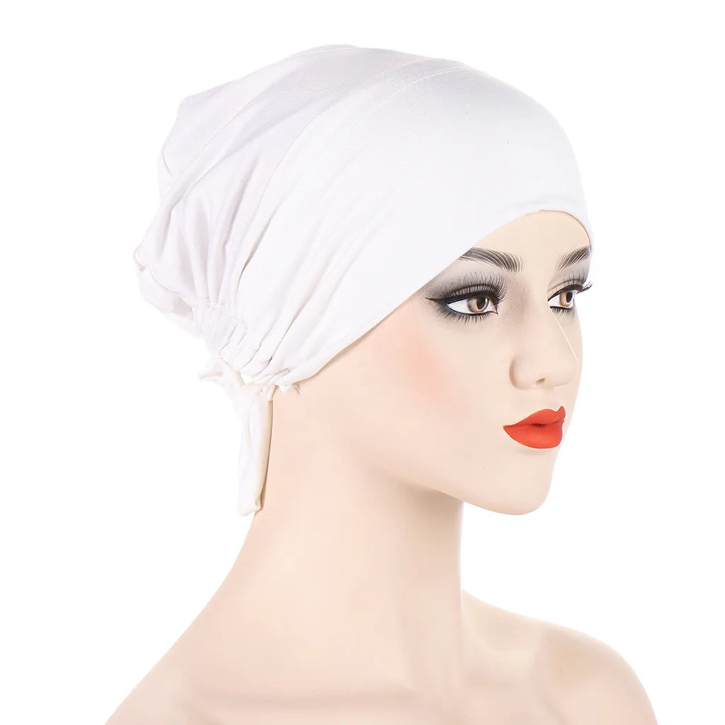 Double Layer Satin Hijab Cap for Women, Islam Undercap with Tie Bonnet, Instant Hijabs, Turkish Scarves, Muslim Turban, Bandana