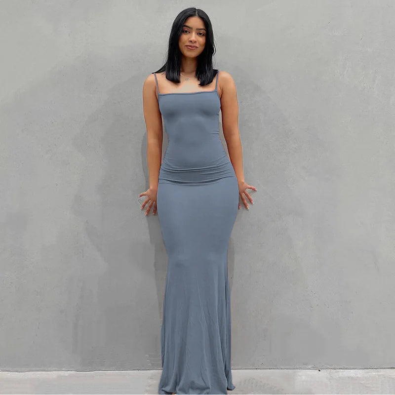 Dresses 2025 Woman Fashion New Summer Solid Colour Sexy Slim Camisole Skirts