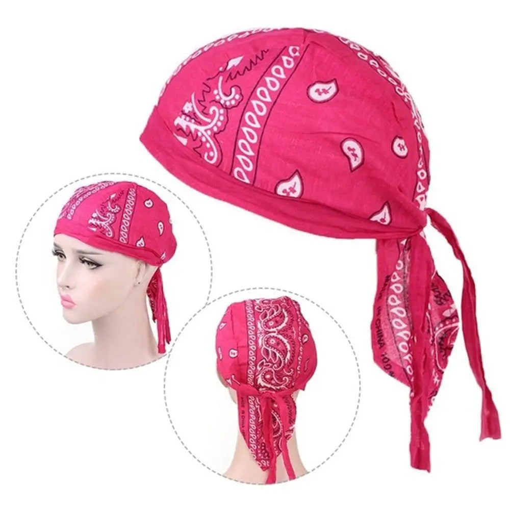 Men Women Quick Dry Headscarf Cotton Pirate Hat Outdoor Sport Cycling Bandana Sweat Absorbant Cancer Chemo Cap Muslim Turban