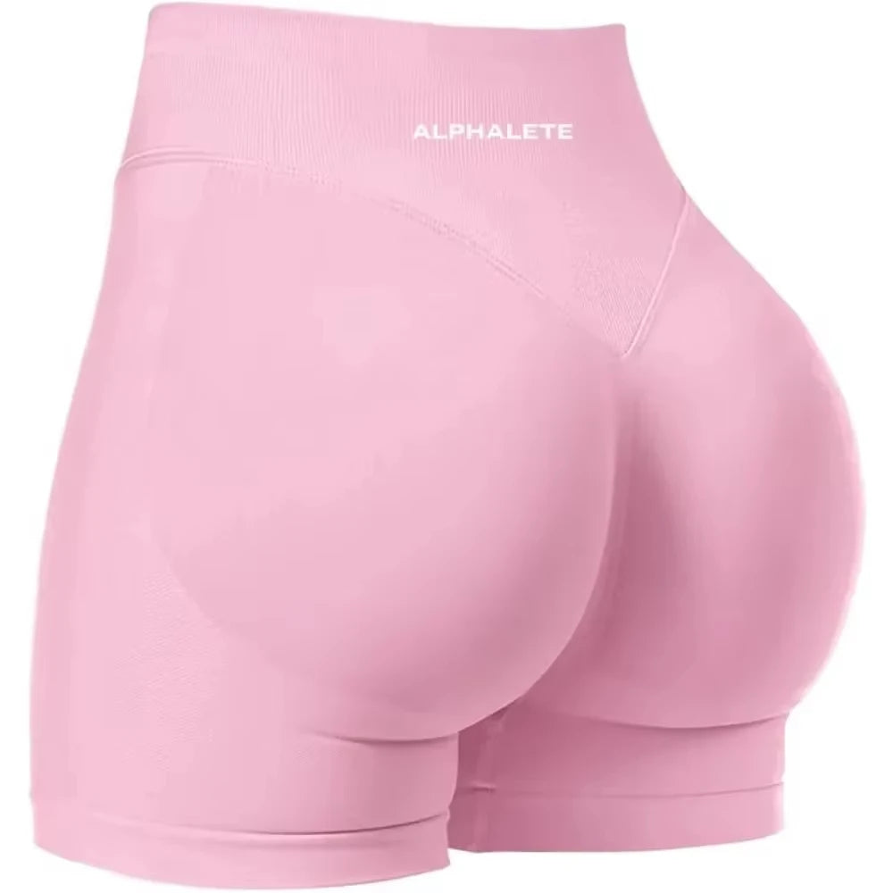 Alp Summer Gym Shorts  Impact Shorts Ribbed Band Dyfne Yoga Shorts Seamless Scrunch Bum Workout Booty Stretch Running Fitness