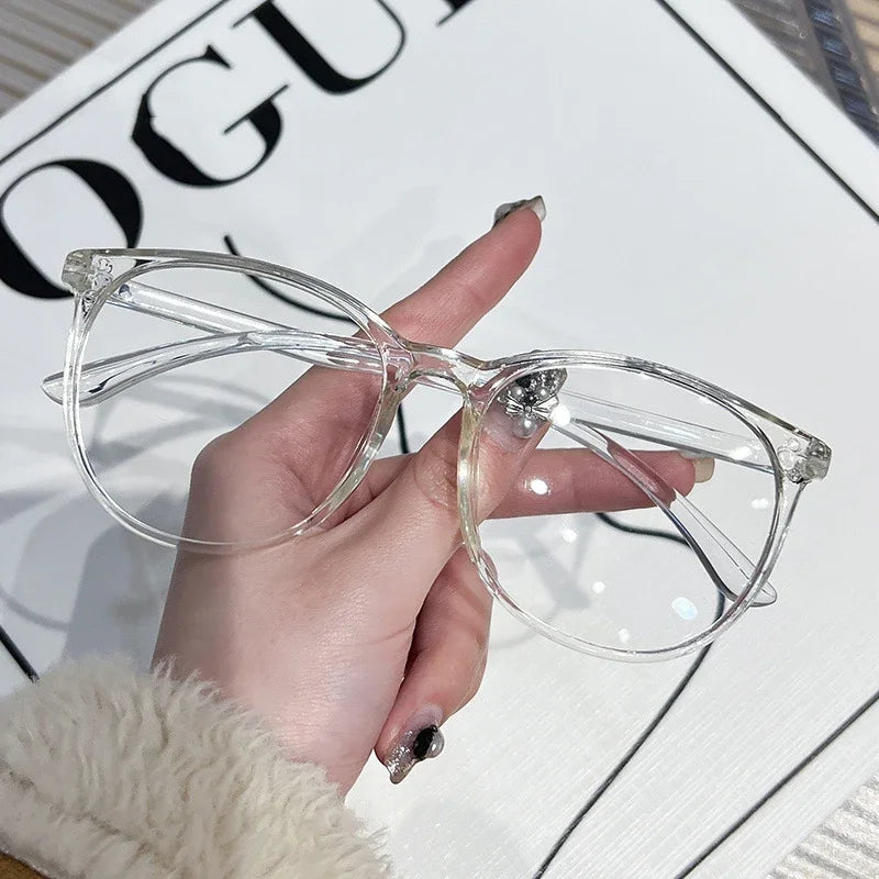 Ultra Light Anti Blue Light Near Sight Glasses New Trendy Large Frame Myopia Glasses Clear Lens Oversized Short Sight Glasses