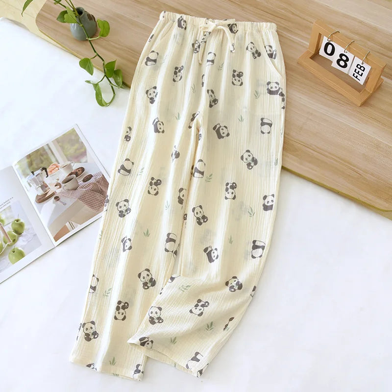 2025 Summer Ladies Short-sleeved Shorts Pajamas Set 100% Cotton Crepe Cloth Thin Home Service Two-piece Spring And Autumn Loose