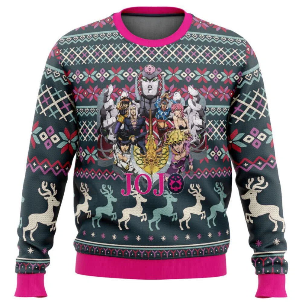 JoJo's Bizarre Adventure- Ugly Christmas sweater for men, Santa Claus sweater, sweatshirt and fleece top