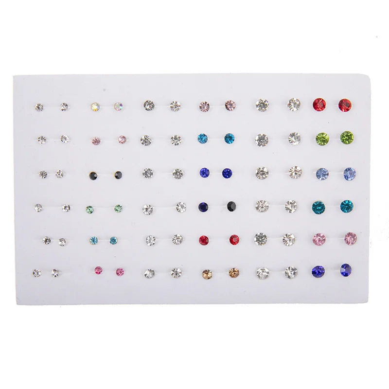 36Pair Mixed Size Colorful Crystal Stud Earrings Set Women Girls Small Plastic Clay Animals Fruit Earrings Set Jewelry Gifts