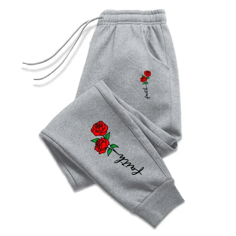Beautiful Flowers Printing Womens Sweatpants Daily Casual Fashion Trousers Sports Jogging Sweat Mens Pants Street Hot Sale Pants