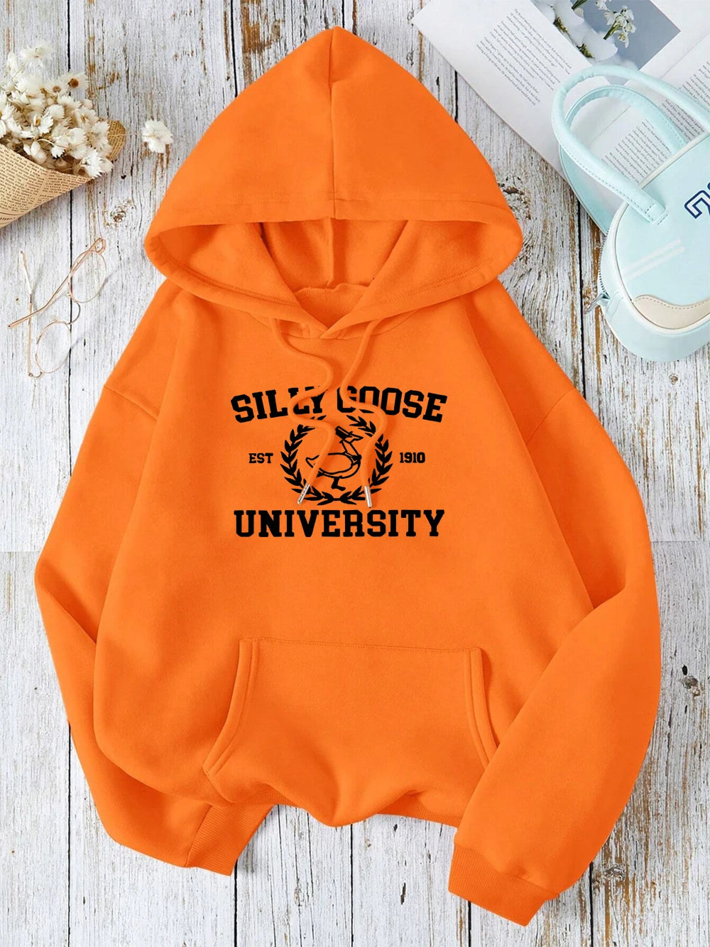 Silly Goose Est 1910 University Hoody Men Women Autumn Streetwearstreetwear O-Neck Casual Pullover Street Fleece 2024 New Hoodie