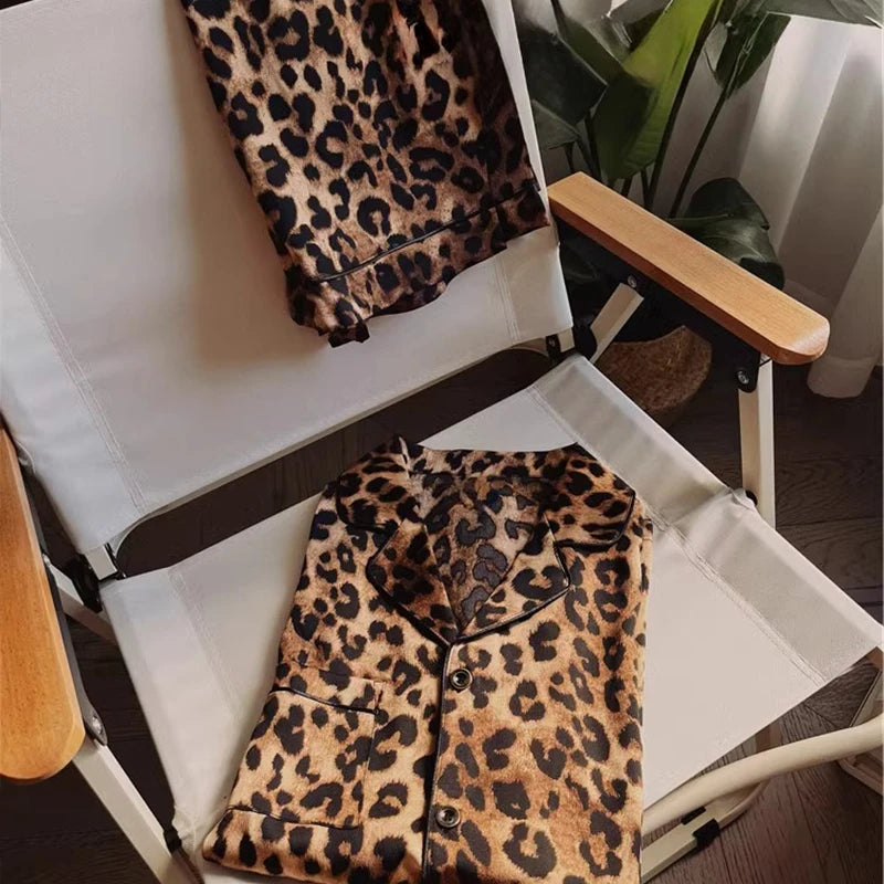 Cartoon Black Cat Cute Women Two-piece Pajamas Simulated Silk Summer Cool Short Lady Sleepwear 2024 New Classic Female Housewear