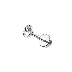 Bobisty 1pc 16G Cartilage Stud Earrings for Women Stainless Steel Small Opal Earring Studs Lip Bar Nose Ear Piercing Jewellery