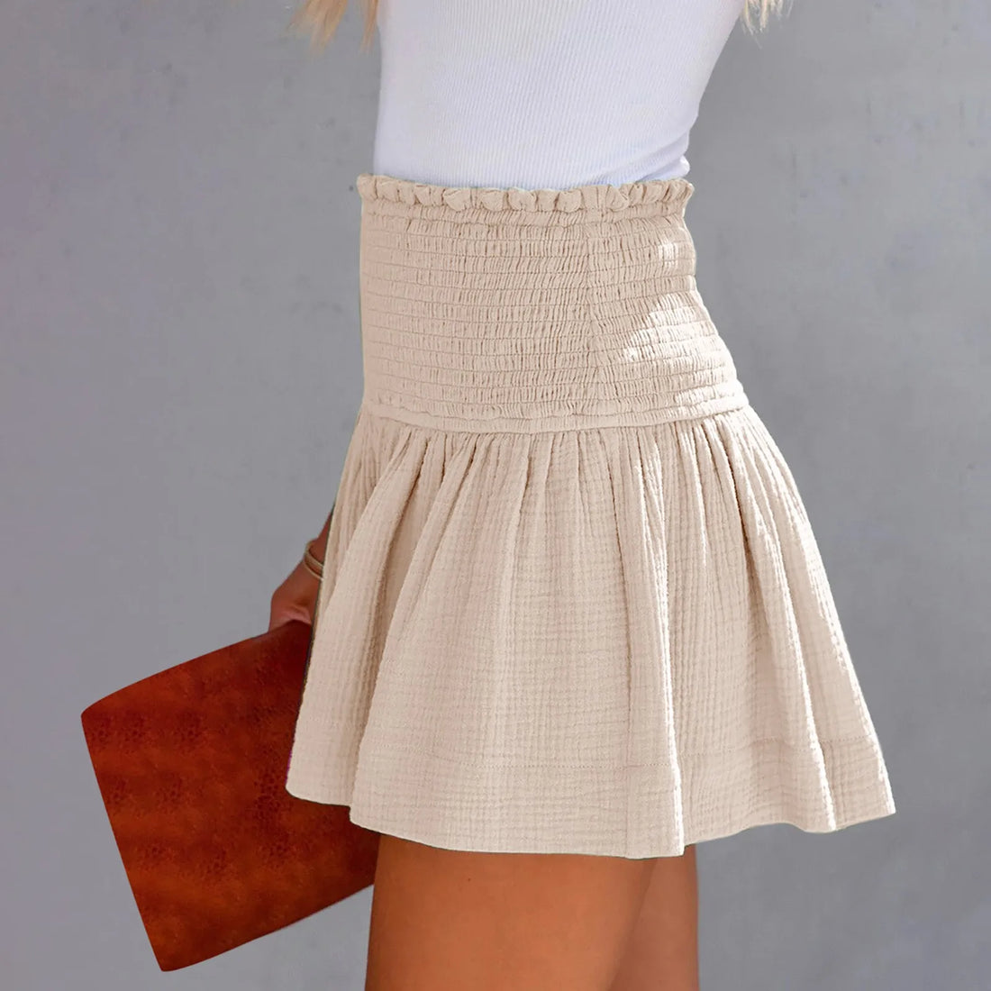 Women Shorts Ladies Casual Solid Color Breathable Fashion Wide Leg Shorts For Women Summer Female Pleated Shorts