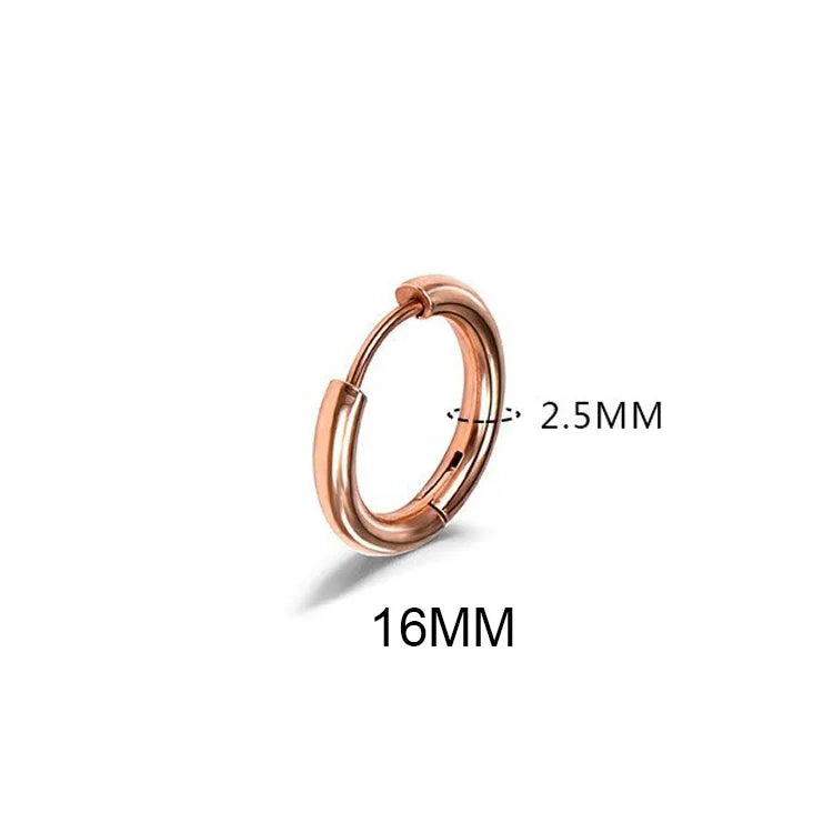 LATS 2024 New Simple Stainless Steel Small Hoop Earrings for Women Men 8mm To 20mm Round Cartilage Ear Piercing Fashion Jewelry