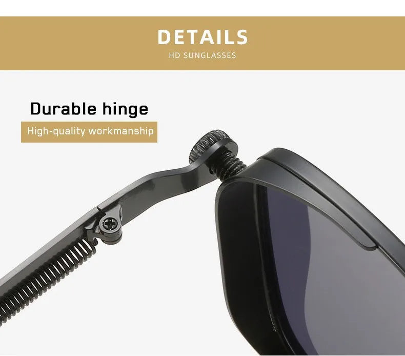 2025 High Quality Metal Punk Fashion Trendy Sunglasses for Men Outdoor Sunglasses Men Driving Anti UV lunettes de soleil homme