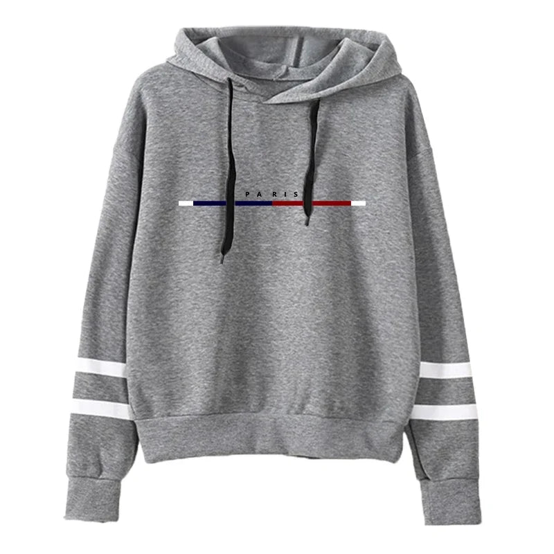 Quality Daily Simplicity Casual Women's Sweatshirts Pullovers Hoodies Versatile Woman Clothing Stripe Style Fashion Sports Print