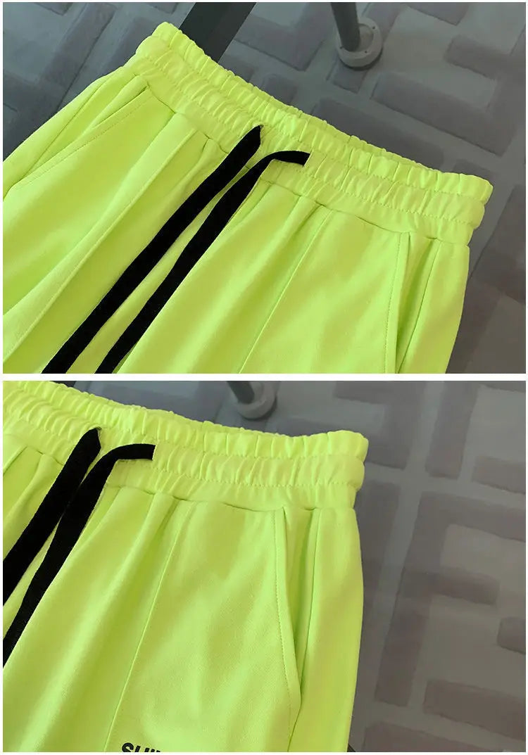 25 Summer New Fashionable Women's Set Loose Fashion Top+Sports Wide Leg Pants Two Piece Set