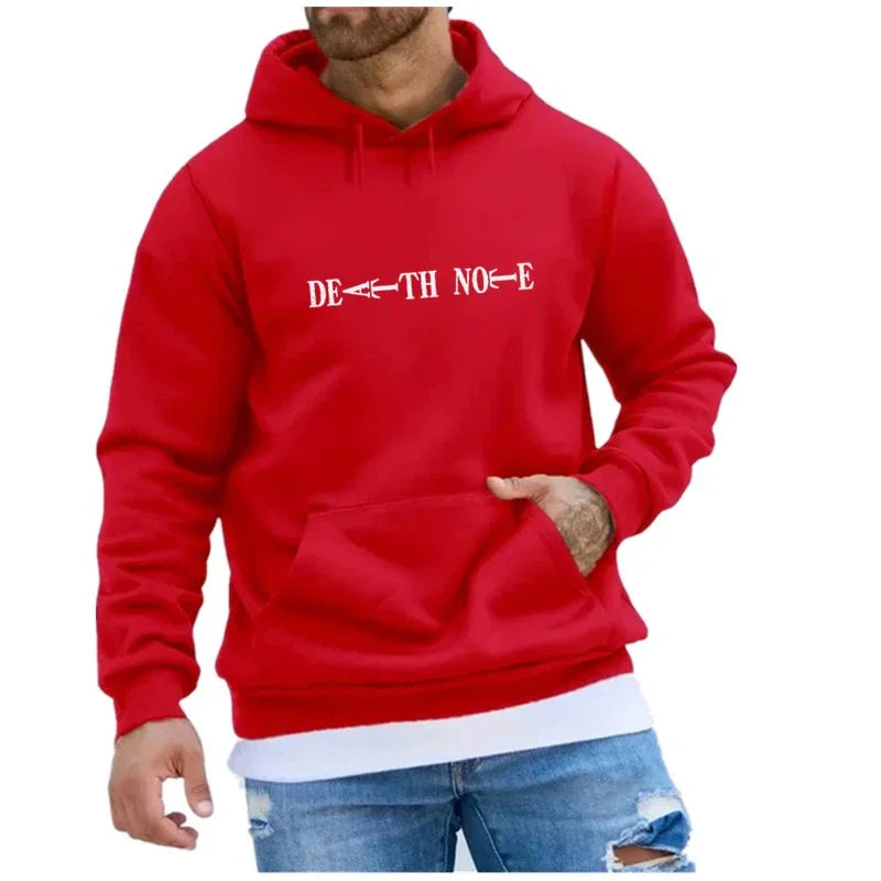 Anime Death Note Hoodies Men Kawaii Cartoon Graphic Streetwear Harajuku Winter Warm Sweatshirts Male Pullover Top