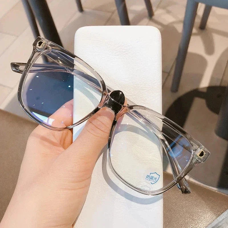 New Large Frame Myopia Glasses Anti-Blue Light Eyewear Women Eye Protective Computer Goggles Diopters -1.0 -1.5 -2.0 To -6.0