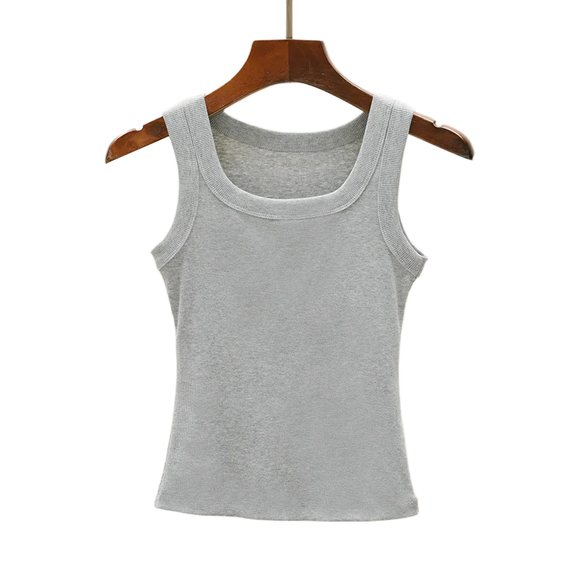 Camisole Tank Soft Cotton Top Women Summer Outfits Tight And Sexy Tank Top Knitted Bottom Shirt And Sleeveless Top For Outerwear
