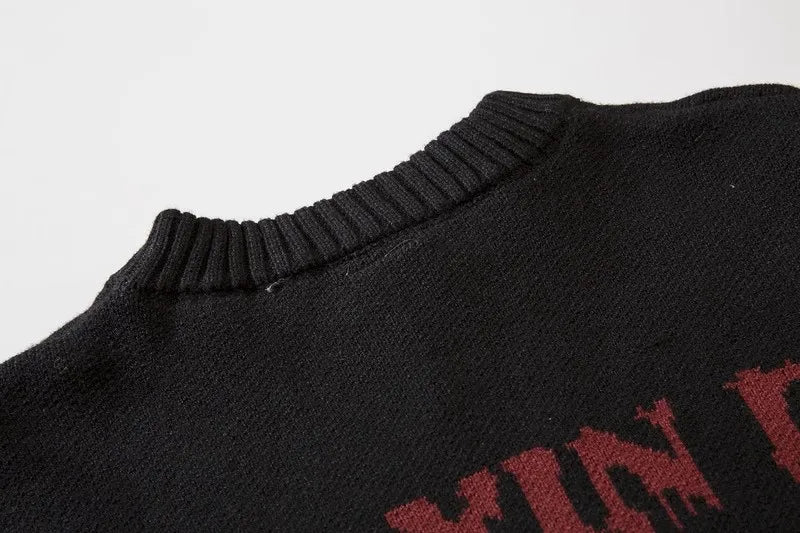 Dark Style Knitwear Sweater Men's Winter Clothes Pullover Jumper 2024 Y2k New Couple Sweaters  Gothic Vintage Streetwear Knit