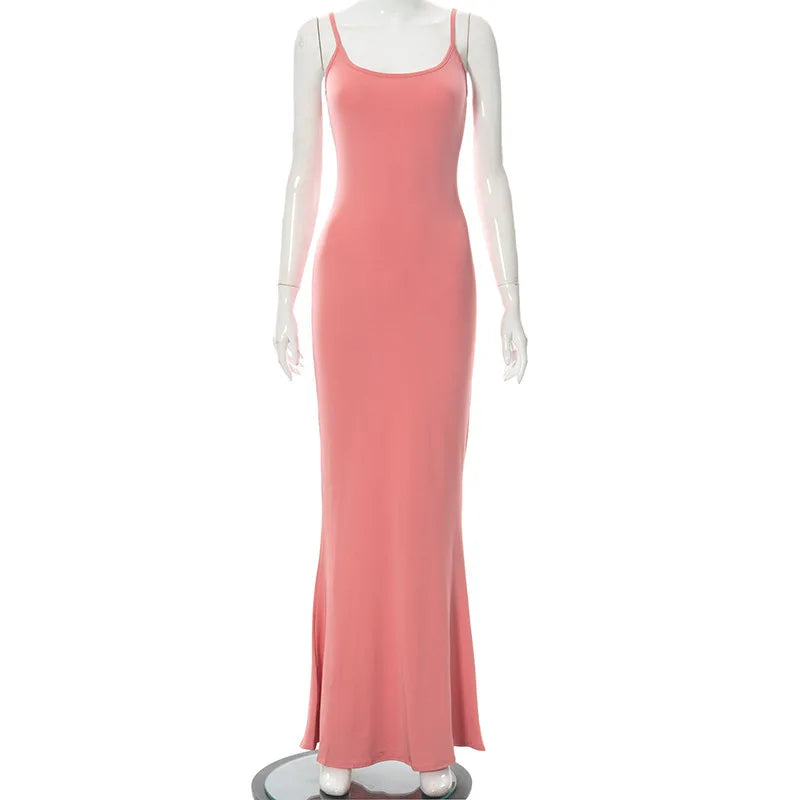 Y2k Women Sexy Tight Long Skirt New Tight Long Skirt Casual Skirt Sleeveless Backless Sexy Hot Girl Suspender Hip Fishtail Skirt