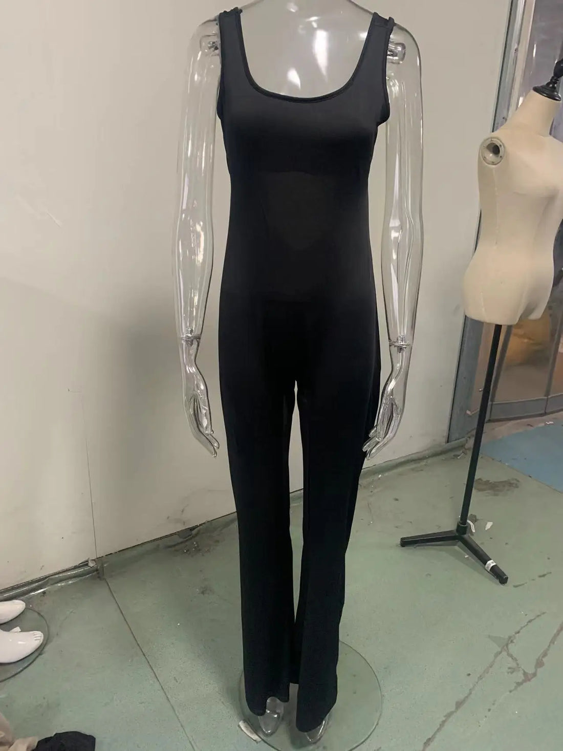 Fashion Tight Yoga Jumpsuit New Sleeveless Casual Hollow Seamless Sports Slim Fit Wide Leg Jumpsuit