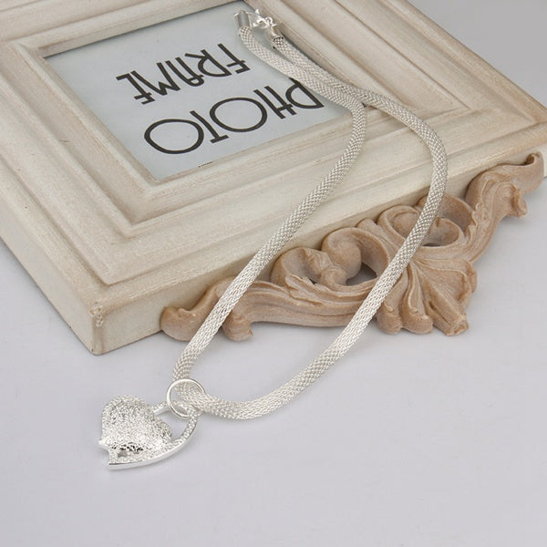 DOTEFFIL 925 Sterling Silver Gorgeous Charm Fashion Charm Heart Wedding Lady Love Necklace Noble Luxury 18 Inches Silver Jewelry