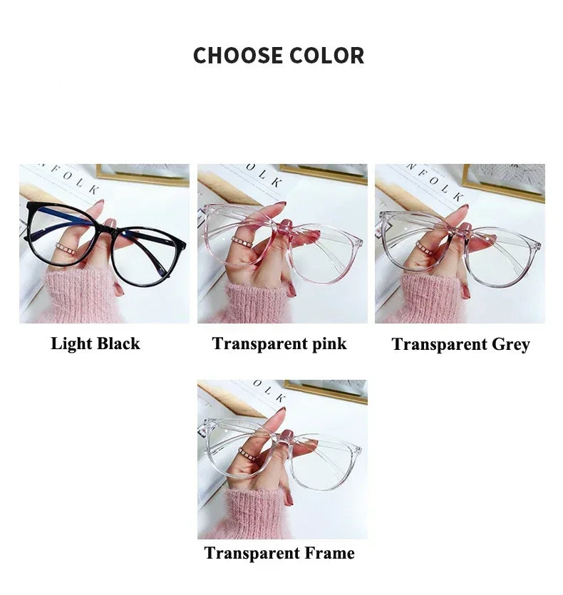 Ultra Light Anti Blue Light Near Sight Glasses New Trendy Large Frame Myopia Glasses Clear Lens Oversized Short Sight Glasses
