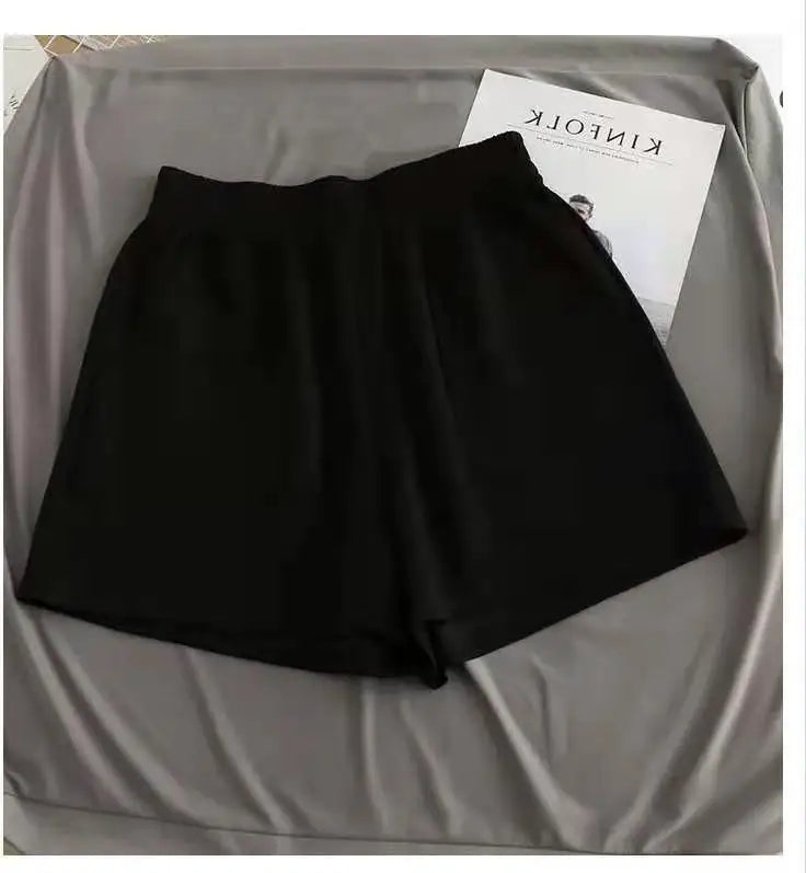 Women Simple Soft Shorts Large Size Casual Shorts Yoga Beach Pants Female Sports Shorts Wide Leg Bottoms Hot Streetwear