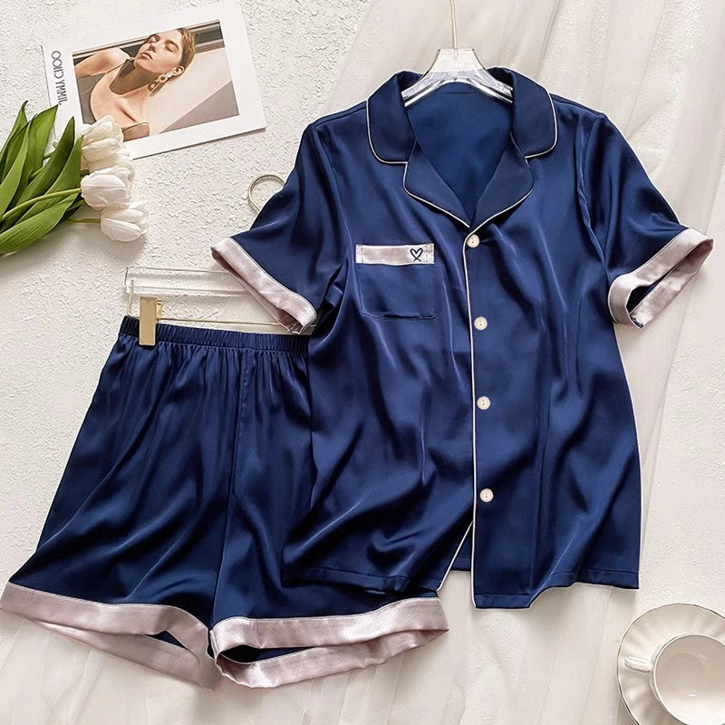 Ins Style Elegant Colorful Butterflies Women's Pajamas Trendy Fashion Design Summer Short Housewear 2024 New Y2k Ladies Homewear