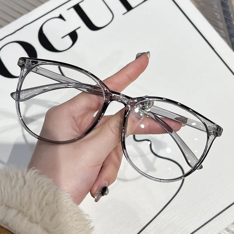 Ultra Light Anti Blue Light Near Sight Glasses New Trendy Large Frame Myopia Glasses Clear Lens Oversized Short Sight Glasses