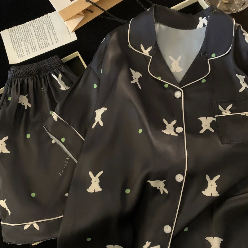 Ins Style Elegant Colorful Butterflies Women's Pajamas Trendy Fashion Design Summer Short Housewear 2024 New Y2k Ladies Homewear