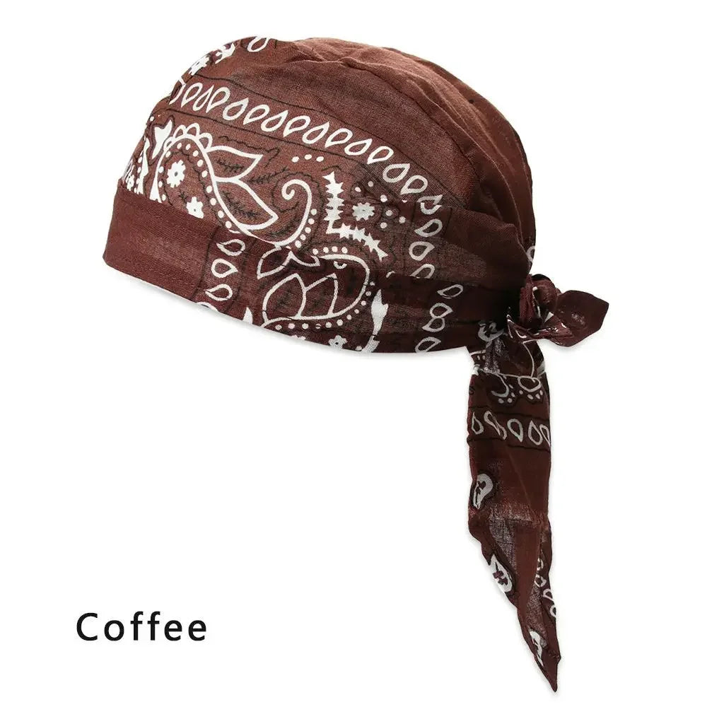 Men Women Quick Dry Headscarf Cotton Pirate Hat Outdoor Sport Cycling Bandana Sweat Absorbant Cancer Chemo Cap Muslim Turban