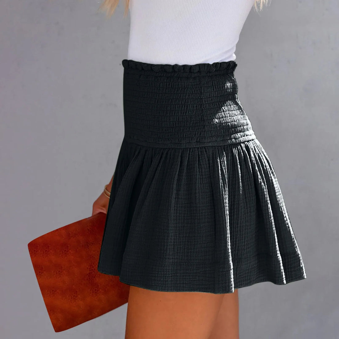 Women Shorts Ladies Casual Solid Color Breathable Fashion Wide Leg Shorts For Women Summer Female Pleated Shorts