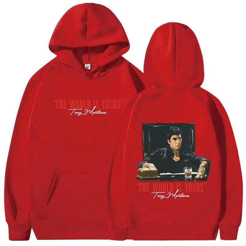 Classic Scarface movie men's and women's hoodies, retro gothic pullovers, sweatshirts, the world is your Tony Montana