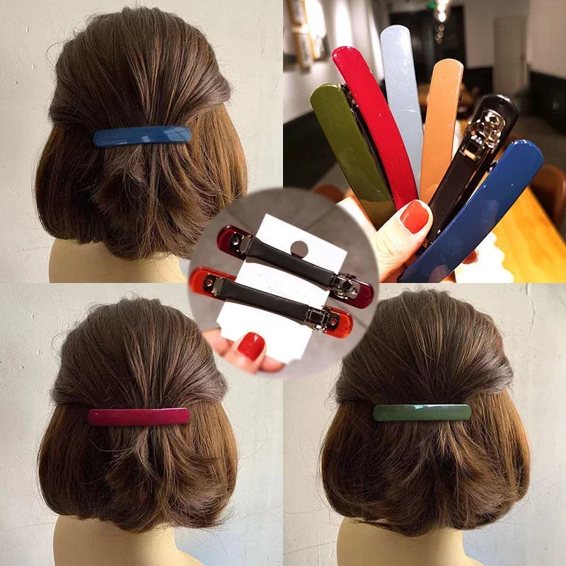 Korean  Morandi Color Spring Hair Clip Women Girls Simple Hairpin Fashion Colorful Matte Barrette Hair Styling Accessories