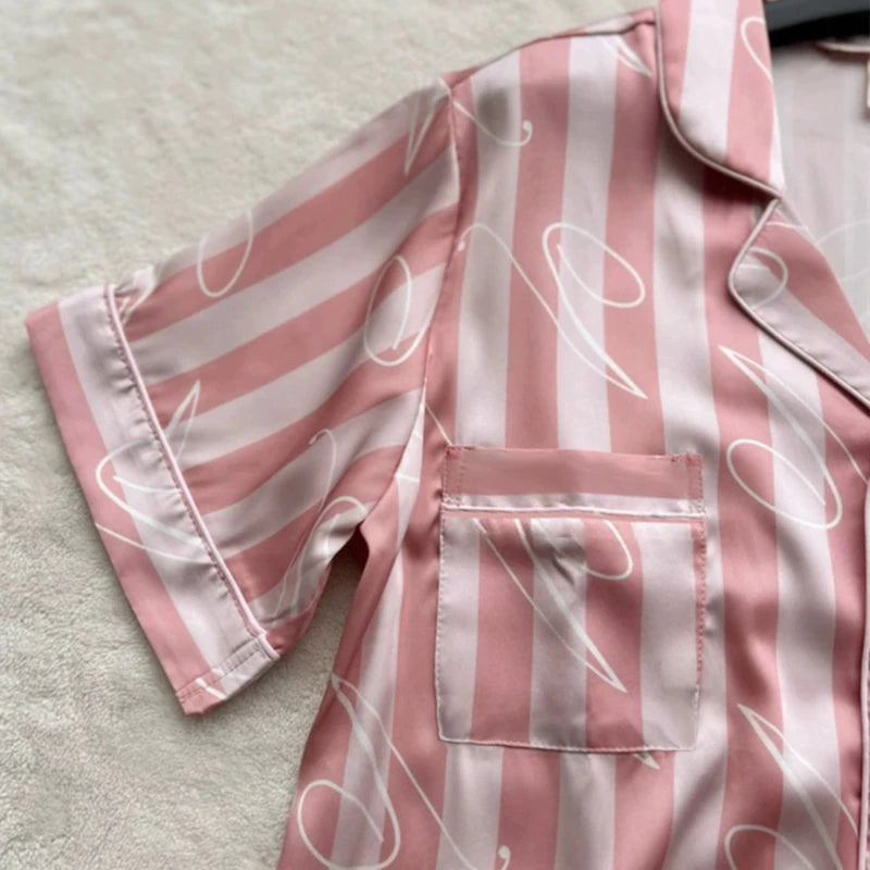 Ins Style Elegant Colorful Butterflies Women's Pajamas Trendy Fashion Design Summer Short Housewear 2024 New Y2k Ladies Homewear