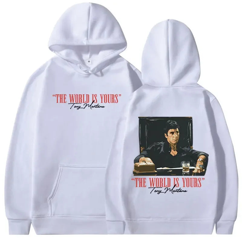 Classic Scarface movie men's and women's hoodies, retro gothic pullovers, sweatshirts, the world is your Tony Montana