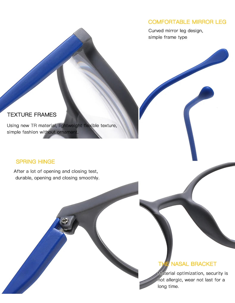 Colorful Round Women Reading Glasses Computer Anti Blue Light Men Presbyopia Hyperopia Clear Lens Reading Eyeglasses Eyewear