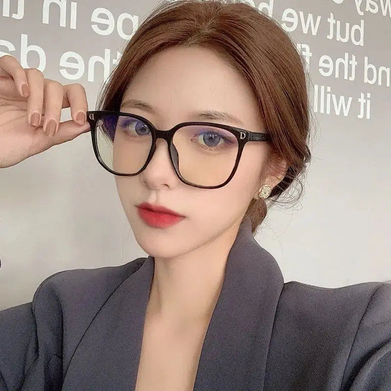 New Large Frame Myopia Glasses Anti-Blue Light Eyewear Women Eye Protective Computer Goggles Diopters -1.0 -1.5 -2.0 To -6.0
