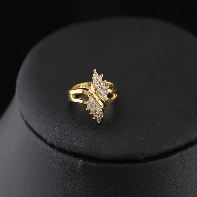 100% 14K Gold Diamond Charm Lady Rings for Women Bohemia Engagement Irregular Aros Mujer Oreja 14 K Gold Jewelry