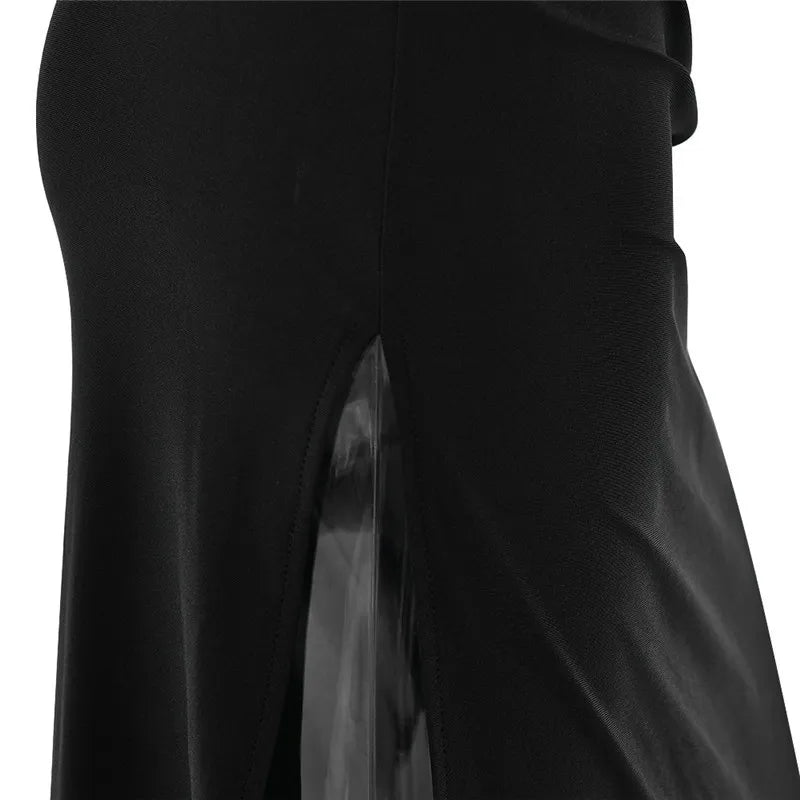 Mozision Halter Deep V Neck Backless Sexy Maxi Dress For Women Fashion Solid Sleeveless Bodycon Club Party Evening Long Dress