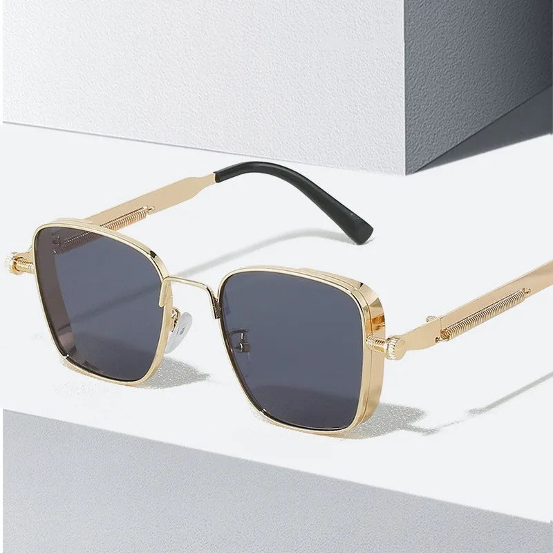 2025 High Quality Metal Punk Fashion Trendy Sunglasses for Men Outdoor Sunglasses Men Driving Anti UV lunettes de soleil homme